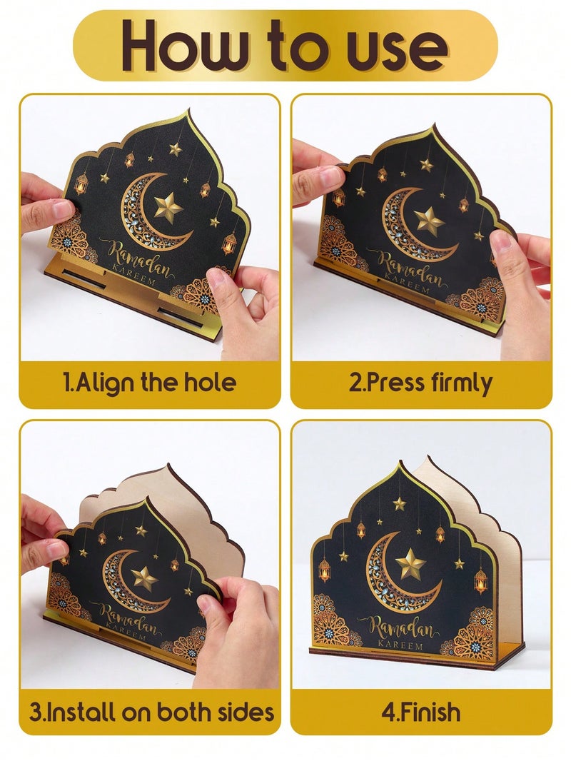 Ramadan Tissue Holder with Crescent & Lantern Design – Elegant Table Décor (Holder Only) - Image 4